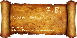 Pildner Belizár névjegykártya